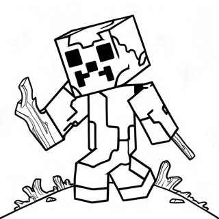 Halaman Mewarnai Zombie Minecraft 133260-65581