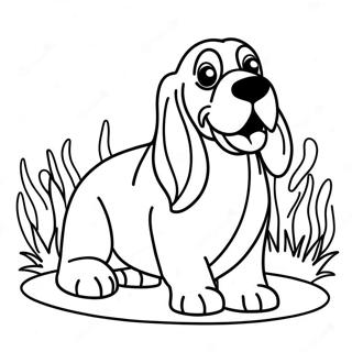 Basset Hound Halaman Mewarnai