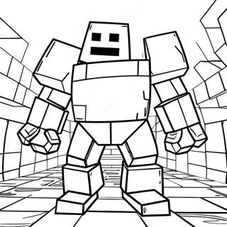 Iron Golem Minecraft Halaman Mewarnai