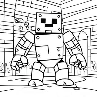 Halaman Mewarnai Iron Golem Minecraft Yang Imut 133594-65845