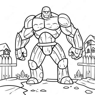 Halaman Mewarnai Iron Golem Di Desa 133597 65859