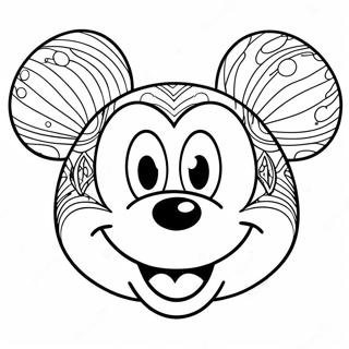 Wajah Micky Mouse Halaman Mewarnai