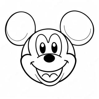 Halaman Mewarnai Wajah Mickey Mouse Yang Tersenyum 133621 65872