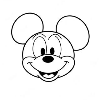 Halaman Mewarnai Wajah Mickey Mouse Yang Konyol 133622 65873