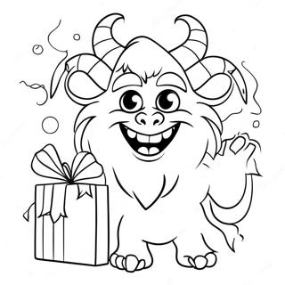 Halaman Mewarnai Krampus Meriah Dengan Hadiah 133801-66008