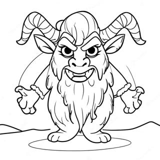 Halaman Mewarnai Krampus Menakutkan Di Salju 133802-66010