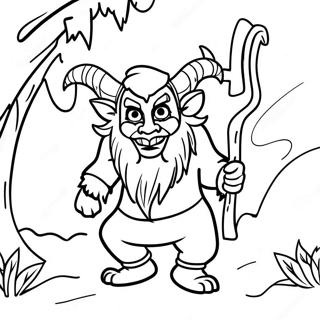 Halaman Mewarnai Krampus Menakutkan Di Salju 133802-66011