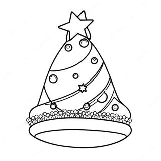 Halaman Mewarnai Topi Natal Berkilau 134216-66338