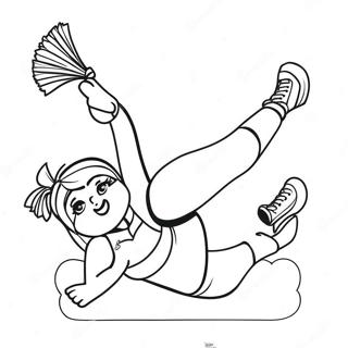 Halaman Mewarnai Pemandu Sorak Melakukan Aksi 134289 66387