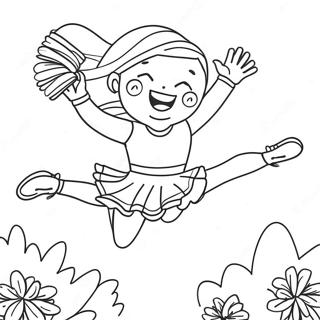 Halaman Mewarnai Pemandu Sorak Melompat Di Udara 134290 66390