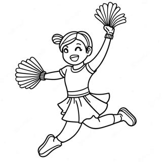 Halaman Mewarnai Pemandu Sorak Melompat Di Udara 134290 66392