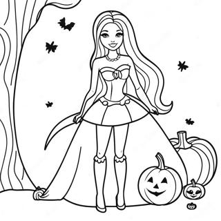 Halaman Mewarnai Barbie Halloween 134543-66582