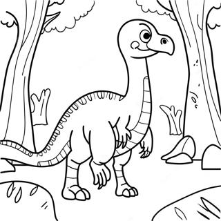 Gambar Mewarnai Therizinosaurus Di Hutan 134625-66660