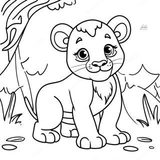 Gambar Mewarnai Anak Singa Yang Ceria 134648-66668