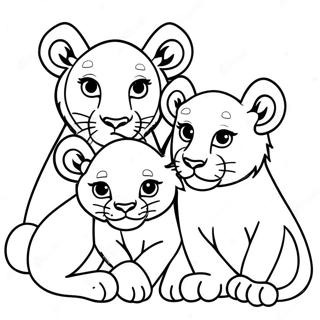 Gambar Mewarnai Keluarga Anak Singa 134651 66677