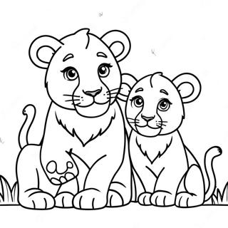 Gambar Mewarnai Keluarga Anak Singa 134651 66679