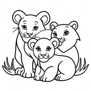Gambar Mewarnai Keluarga Anak Singa 134651-66680