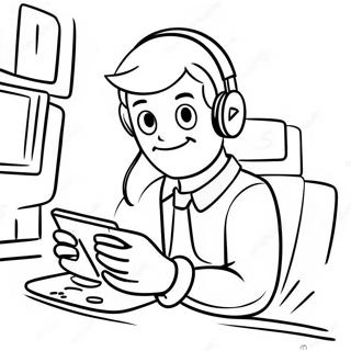 Halaman Mewarnai Youtuber Bermain Video Game 134959 66920