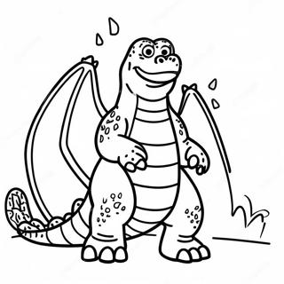 Halaman Mewarnai Godzilla Among Us Yang Lucu 135214 67110