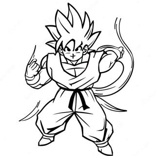 Halaman Mewarnai Goku Super Saiyan 4 Pose Aksi 135391-67246