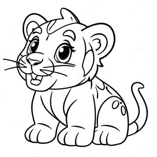 Halaman Mewarnai Anak Harimau Gigi Sabre Yang Lucu 135625-67440