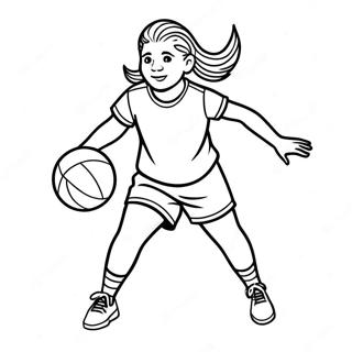 Halaman Mewarnai Caitlin Clark Menggiring Bola 135648 67449