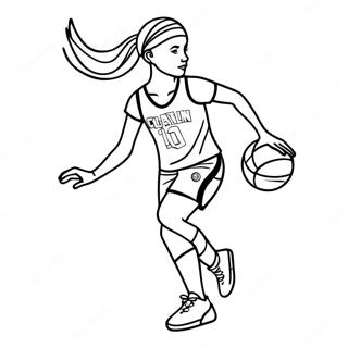 Halaman Mewarnai Caitlin Clark Menggiring Bola 135648 67450