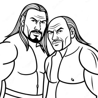 Halaman Mewarnai Tim Tag Wwe Yang Dinamis 135727 67517