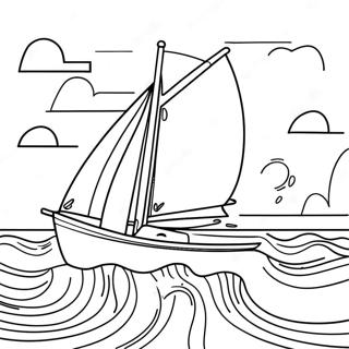 Halaman Mewarnai Perahu Layar Balapan Di Ombak 135831-67598