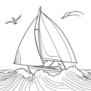 Halaman Mewarnai Perahu Layar Balapan Di Ombak 135831-67599