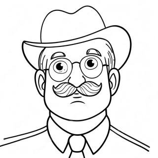 Halaman Mewarnai Ayah Lucu Dengan Kumis 136031 67750