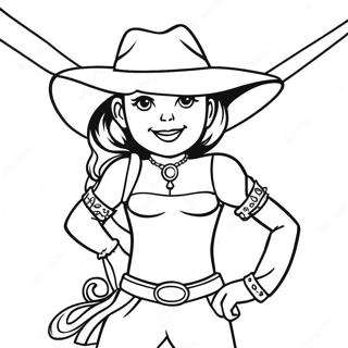 Halaman Mewarnai Jessie Dengan Lasso Nya 136057-67771