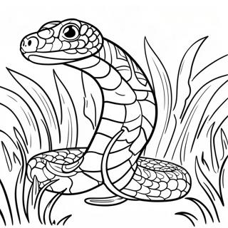 Halaman Mewarnai Python Meluncur Di Rumput 136186 67877