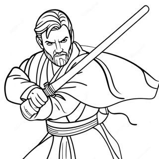 Halaman Mewarnai Duel Lightsaber Obi Wan Kenobi 136260 67931