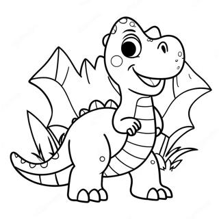 Halaman Mewarnai Dinosaurus Ceria Dengan Surat Cinta 136361-68011