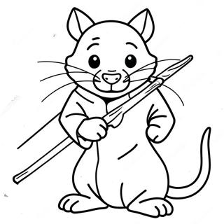 Gambar Mewarnai Splinter Dengan Tongkat 136622-68218