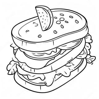 Gambar Mewarnai Sandwich Lezat 136645-68374