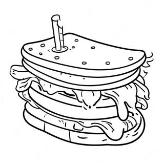 Gambar Mewarnai Sandwich Lezat 136645-68375