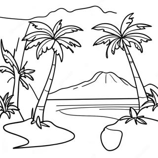 Halaman Mewarnai Lanskap Tropis Republik Dominika Yang Cerah 136747 68309