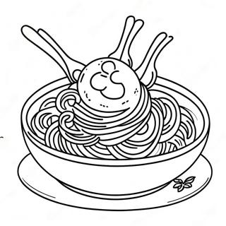 Halaman Mewarnai Spaghetti Lezat Dengan Bakso 137028-68673