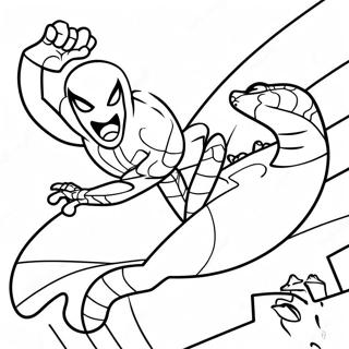 Gambar Mewarnai Pertarungan Spiderman Vs Lizard 137619-69134