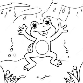 Katak Bahagia Melompat Di Hujan Halaman Mewarnai 13781 3012