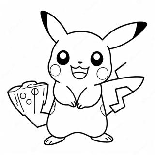 Halaman Mewarnai Pikachu Menawan Dalam Aksi 137875-69333