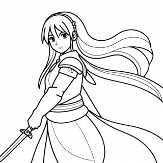 Halaman Mewarnai Asuna Dengan Pedang 137927-69379