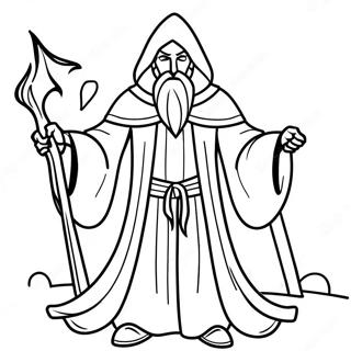 Halaman Mewarnai Penyihir Gelap Misterius Dalam Jubah 138263 69646