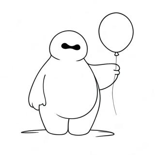 Halaman Mewarnai Baymax Lucu Dengan Balon 138439-69774