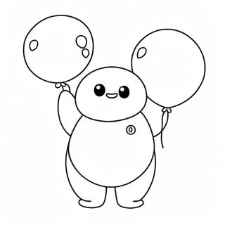 Halaman Mewarnai Baymax Lucu Dengan Balon 138439-69776