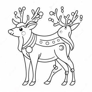 Halaman Mewarnai Rusa Meriah Dengan Lampu Natal 138543-69862