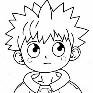 Halaman Mewarnai Killua Dalam Aksi 138592-69894