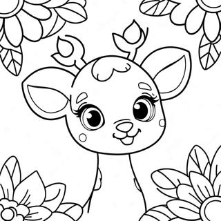 Halaman Mewarnai Anak Rusa Bermain Dengan Bunga 138696 69979